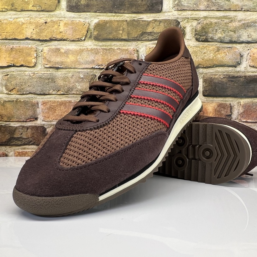 Adidas SL 72 OG W Shoes Womens Size 5.5 Brown Red Leather Mesh Retro JI0191
